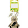 Ostern^Dekoanhänger Hasen mit Karotte 15,5 cm x 6,3 cm x 1 cm Braun-Schwarz