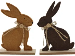Ostern^Dekofigur Hase Braun 2-fach sortiert 19 cm