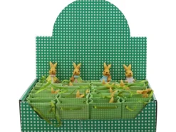 Ostern^Deko-Hase in Tasche Ø 3 cm x 5,5 cm Grün