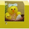 Ostern^Deko-Nest mit Huhn und Küken Gelb-Braun