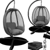 deluxe4home Hängesessel mit Gestell Indoor & Outdoor Inklusive Kuscheldecke