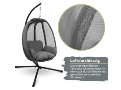 deluxe4home Hängesessel mit Gestell Indoor & Outdoor Inklusive Kuscheldecke