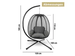 deluxe4home Hängesessel mit Gestell Indoor & Outdoor Inklusive Kuscheldecke