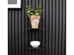 Denpanels Regale Schwarz^Doppelregal für Akustikpaneel inkl. Schrauben 15 cm x 16,3 cm Schwarz