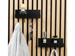 Denpanels Wandregale^Regal schwarz mit 4 Stiften 21,5 cm inkl. Schrauben