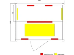 Dewello Sitzbänke^Infrarotkabine Sauna Pierson 135cm x 105cm 2 Personen Vollspektrum & Karbonstrahler Hemlock Tannenholz