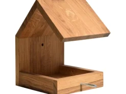 Dobar Vogelbedarf^Design-Vogelhaus Eichenholz mit Satteldach Braun