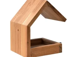 Dobar Vogelbedarf^Design-Vogelhaus Eichenholz mit Satteldach Braun