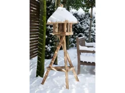 Dobar Dreibein-Vogelhausständer 60 x 60 x 90 cm Kiefer geflammt FSC®