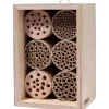 Dobar Insektenschutz^Profi-Insektenhotel für Wildbienen 16 cm x 12,5 cm x 23 cm Birke