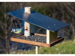 Dobar Vogelbedarf^Vogelfutterhaus Futura mit Futterstation für Wildvögel 24 cm x 22 cm Holz