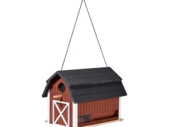Dobar Vogelbedarf^Vogelfutterhaus Katthult 31,5 cm x 22 cm x 24 cm Rot-Schwarz