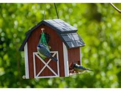 Dobar Vogelbedarf^Vogelfutterhaus Katthult 31,5 cm x 22 cm x 24 cm Rot-Schwarz