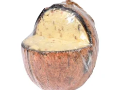 Dobar Vogelbedarf^Vogelfutter-Mix 4 x gefüllte Kokosnuss und 2 x Riesenzapfen mit Fettfutter