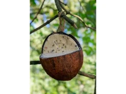 Dobar Vogelbedarf^Vogelfutter-Mix 4 x gefüllte Kokosnuss und 2 x Riesenzapfen mit Fettfutter