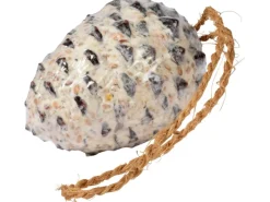 Dobar Vogelbedarf^Vogelfutter-Mix 4 x gefüllte Kokosnuss und 2 x Riesenzapfen mit Fettfutter