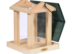 Dobar Vogelbedarf^Vogelfutterstation mit Acrylglas-Futtersilo 22 x 25 x 28 cm Grün FSC®