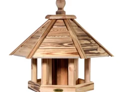 Dobar Vogelhaus "Brillo" mit Futtersilo, 45 x 45 x 47 cm Kiefer geflammt FSC®