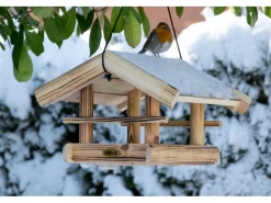 Dobar Vogelhaus Quemado 30 x 34,5 x 22,5 cm Kiefer geflammt FSC®