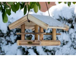 Dobar Vogelhaus Quemado 30 x 34,5 x 22,5 cm Kiefer geflammt FSC®