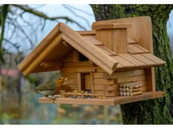 Dobar Vogelbedarf^Vogelhaus St. Moritz im Berghütten-Design 33 x 24,5 x 21 cm Braun FSC®