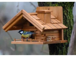 Dobar Vogelbedarf^Vogelhaus St. Moritz im Berghütten-Design 33 x 24,5 x 21 cm Braun FSC®