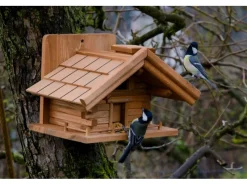 Dobar Vogelbedarf^Vogelhaus St. Moritz im Berghütten-Design 33 x 24,5 x 21 cm Braun FSC®