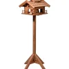 Dobar Vogelbedarf^Vogelhaus Tirol im Berghütten-Design 37 x 37 x 117 cm Braun FSC®