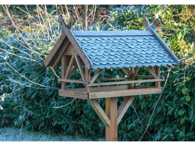 Dobar Vogelbedarf^Vogelhaus Westfalen mit Futterhaus 78 cm x 62 cm x 58 cm Kiefer