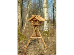Dobar Vogelbedarf^Vogelhaus-Ständer 66,5 x 66,5 x 84 cm Braun dreibeinig Eiche