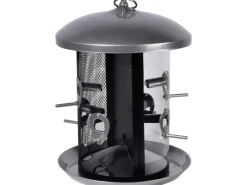 Dobar XXL Futterspender mit 2 Kammern 24 cm x 24 cm x 33 cm Metall