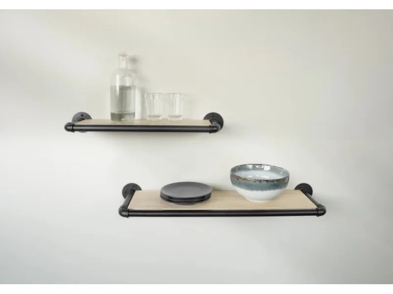 Dolle Regalsysteme^90°-Eckverbinder für Pipe-Regalsystem 2 Innengewinden 20 mm (3/4") Schwarz