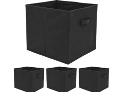 DuneDesign Regale Schwarz|Sitzbänke^Aufbewahrungsbox für Kallax Regal 33 x 38 x 33 cm 4er Set mit Griff