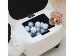 DuneDesign Rentier Spielzeug Hocker mit Stauraum 57 x 31 x 55 cm Beige