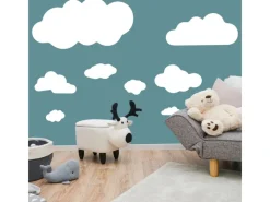 DuneDesign Rentier Spielzeug Hocker mit Stauraum 57 x 31 x 55 cm Beige