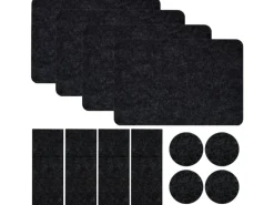 DuneDesign Tischdecken^Tischset für 4 Personen aus Filz 43 x 30 cm Anthrazit