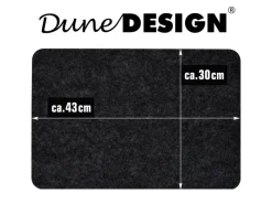 DuneDesign Tischdecken^Tischset für 4 Personen aus Filz 43 x 30 cm Anthrazit
