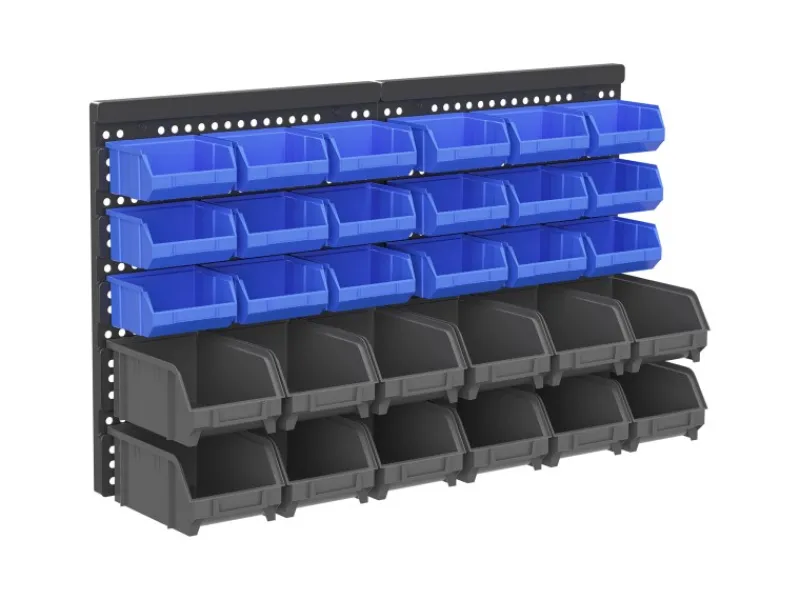 DURHAND Wandregale^Lagersystem Wandregal 37,5 x 63 cm 30tlg. Boxen in 2 Größen