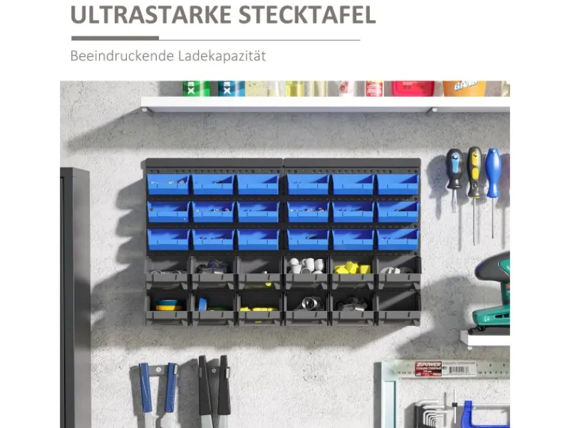 DURHAND Wandregale^Lagersystem Wandregal 37,5 x 63 cm 30tlg. Boxen in 2 Größen