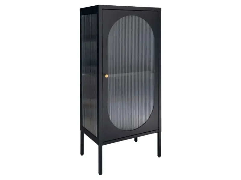 Vitrinen^ebuy24 Adelaide Vitrinenschrank 1 Glastür Schwarz