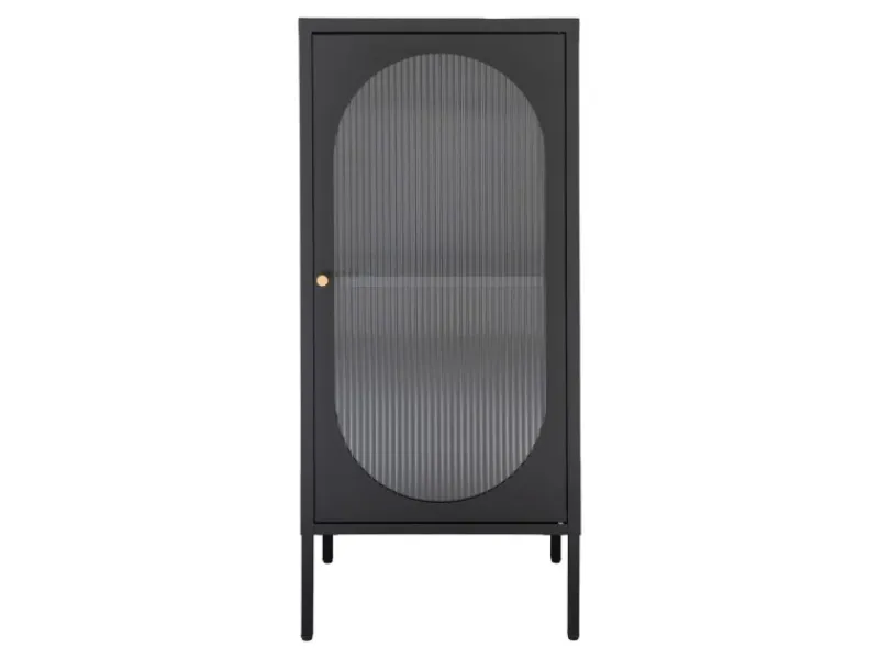 Vitrinen^ebuy24 Adelaide Vitrinenschrank 1 Glastür Schwarz