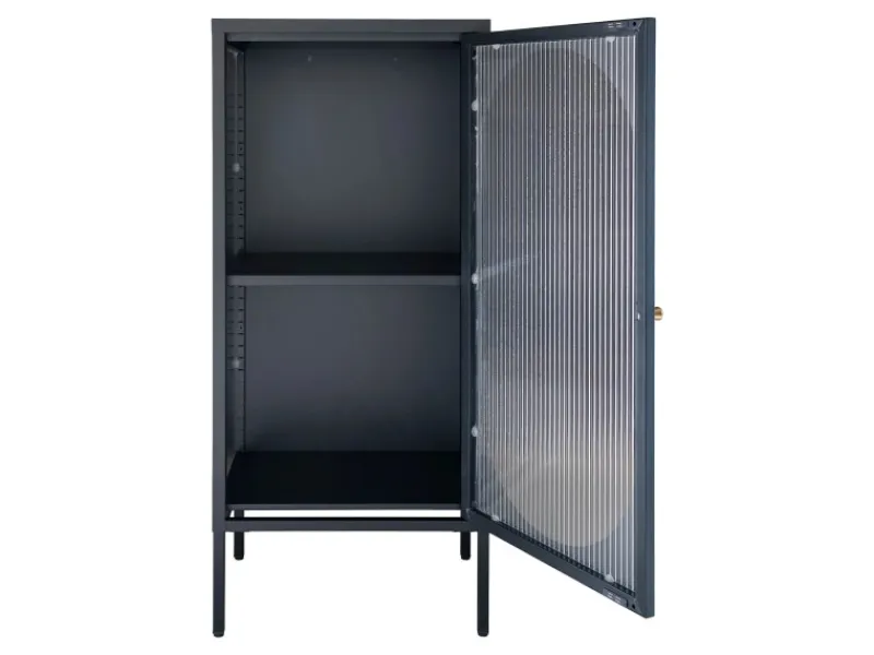 Vitrinen^ebuy24 Adelaide Vitrinenschrank 1 Glastür Schwarz