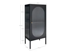 Vitrinen^ebuy24 Adelaide Vitrinenschrank 1 Glastür Schwarz