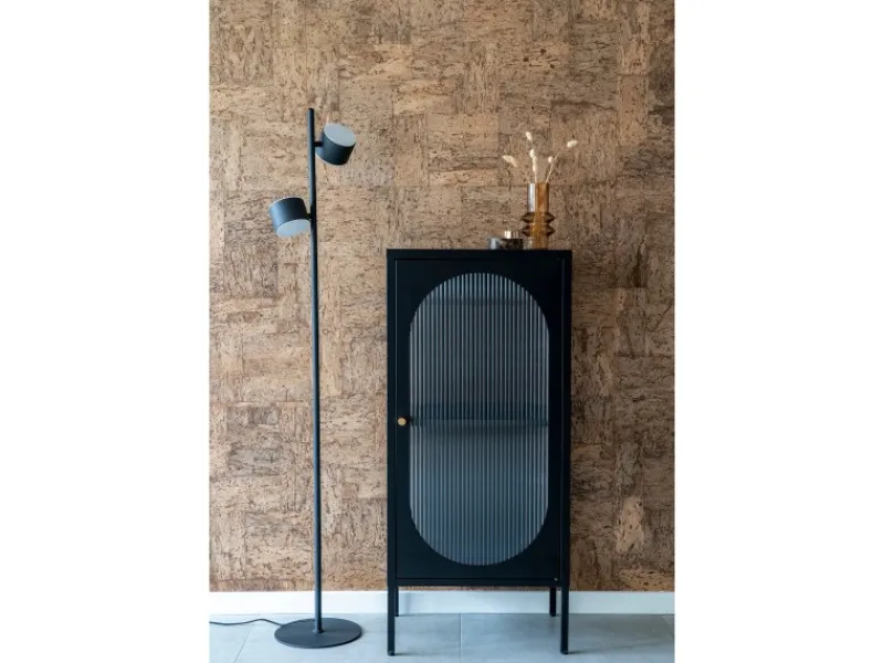 Vitrinen^ebuy24 Adelaide Vitrinenschrank 1 Glastür Schwarz