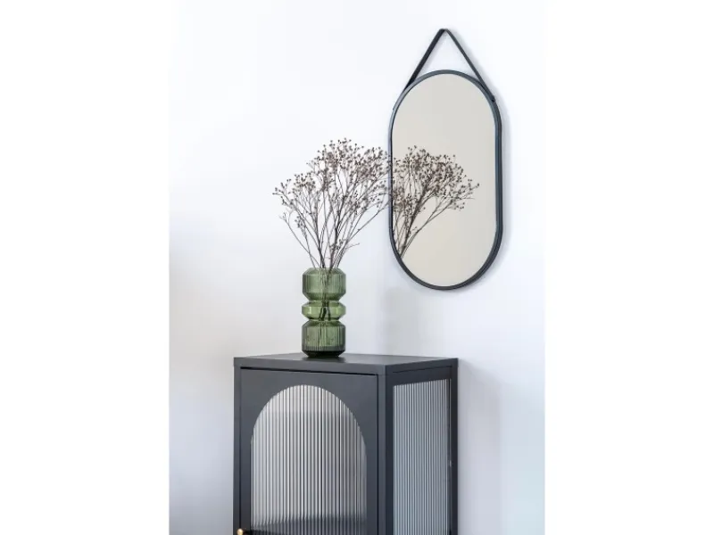 Vitrinen^ebuy24 Adelaide Vitrinenschrank 1 Glastür Schwarz