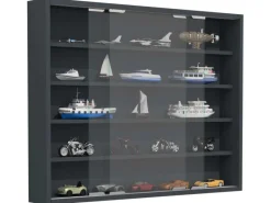 Vitrinen^ebuy24 AgisaL Glasvitrinen Wandhängend 2 Schiebetüren Anthrazit