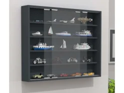 Vitrinen^ebuy24 AgisaL Glasvitrinen Wandhängend 2 Schiebetüren Anthrazit