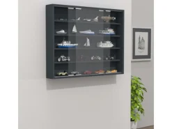 Vitrinen^ebuy24 AgisaL Glasvitrinen Wandhängend 2 Schiebetüren Anthrazit