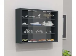 Vitrinen^ebuy24 AgisaM Glasvitrinen Wandhängend 2 Schiebetüren Anthrazit