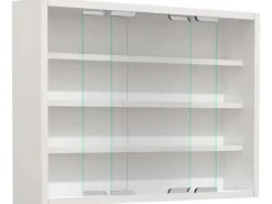 Vitrinen^ebuy24 AgisaM Glasvitrinen Wandhängend 2 Schiebetüren Weiß